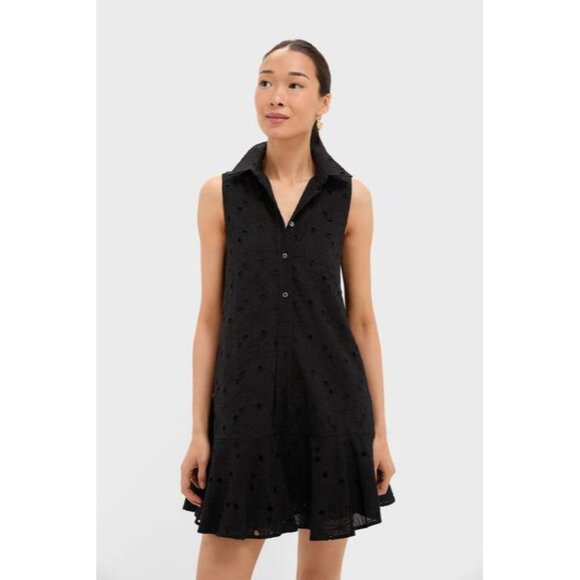 NWT Tuckernuck Black Floral Eyelet Sleeveless Callahan Small - Picture 1 of 11